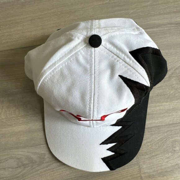 Vintage Chevrolet Shark‎ Tooth Strapback Hat Chevy Baseball Cap 90s White Black - Picture 6 of 12